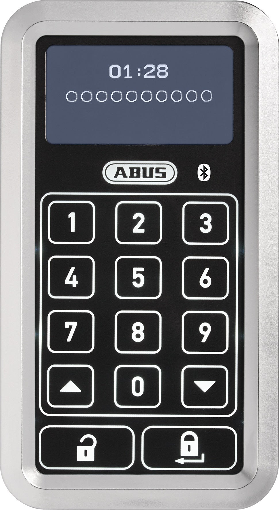 ABUS CFT3100 S Tastatur mit Touch-Oberfläche silber für HomeTec Pro Bluetooth-Türschlossantrieb