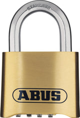 ABUS Zahlenvorhangschloss 180IB/50 B/SB – Messing, 4-stelliger Code, Edelstahlbügel, wetterbeständig