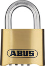 ABUS Zahlenvorhangschloss 180IB/50 B/SB – Messing, 4-stelliger Code, Edelstahlbügel, wetterbeständig