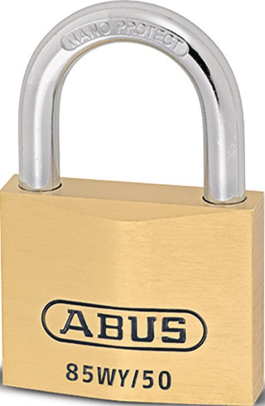 ABUS Zylindervorhangschloss 85WY/40 vs. – Messing, verschiedenschließend, mit Sicherungskarte