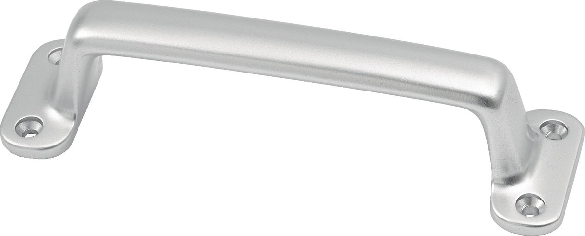 HERMETA Handgriff Aluminiumguss silberfarbig eloxiert 110 mm – 4 Löcher, C2C-zertifiziert