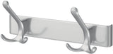 HERMETA Huthakenleiste 0822 – 2 Haken, Leichtmetall silberfarbig eloxiert, 96 mm Ausladung