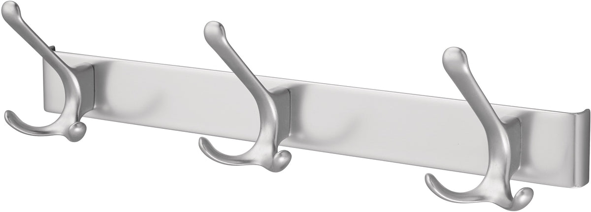 HERMETA Huthakenleiste 0822 – 2 Haken, Leichtmetall silberfarbig eloxiert, 96 mm Ausladung
