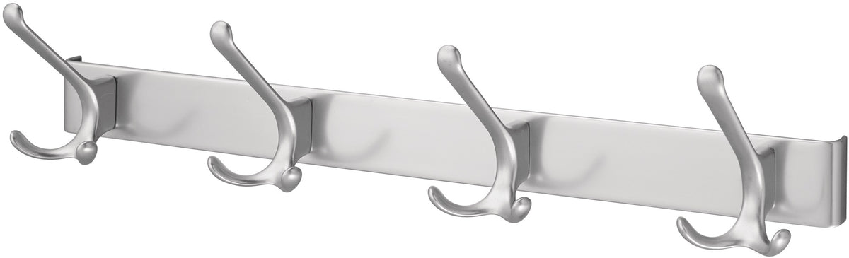 HERMETA Huthakenleiste 0822 – 2 Haken, Leichtmetall silberfarbig eloxiert, 96 mm Ausladung