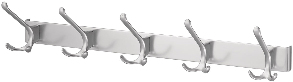 HERMETA Huthakenleiste 0822 – 2 Haken, Leichtmetall silberfarbig eloxiert, 96 mm Ausladung
