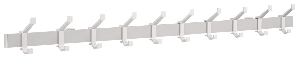 HERMETA Wandgarderobe Alu.F1 matt silber – 3 Hut-/Mantelhaken, 410 mm, Wandmontage