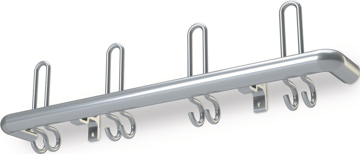 Haarmann Wandgarderobe Aluminium F1 naturfarbig 3 Hut-/6 Mantelhaken Länge 600 mm