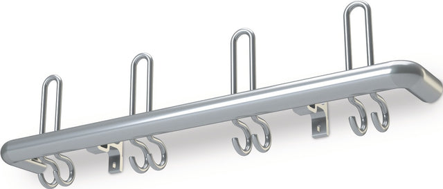 Haarmann Wandgarderobe Aluminium F1 naturfarbig 3 Hut-/6 Mantelhaken Länge 600 mm