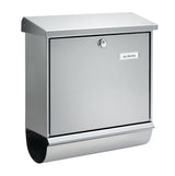 BURG-WÄCHTER Briefkasten Comfort 3913 Ni – Edelstahl, DIN C4, Innenbeleuchtung