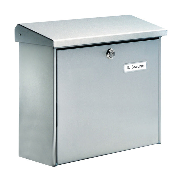 BURG-WÄCHTER Briefkasten Comfort 3913 Ni – Edelstahl, DIN C4, Innenbeleuchtung