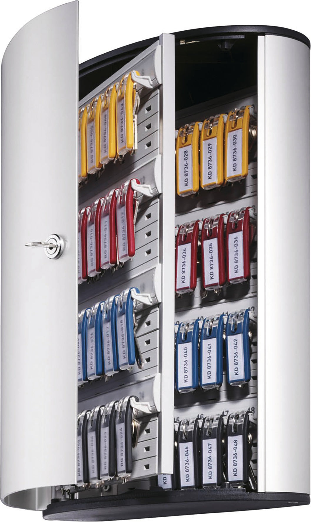 DURABLE Key-Box Schlüsselschrank Aluminium 36 Haken Zylinderschloss 280x302x118 mm