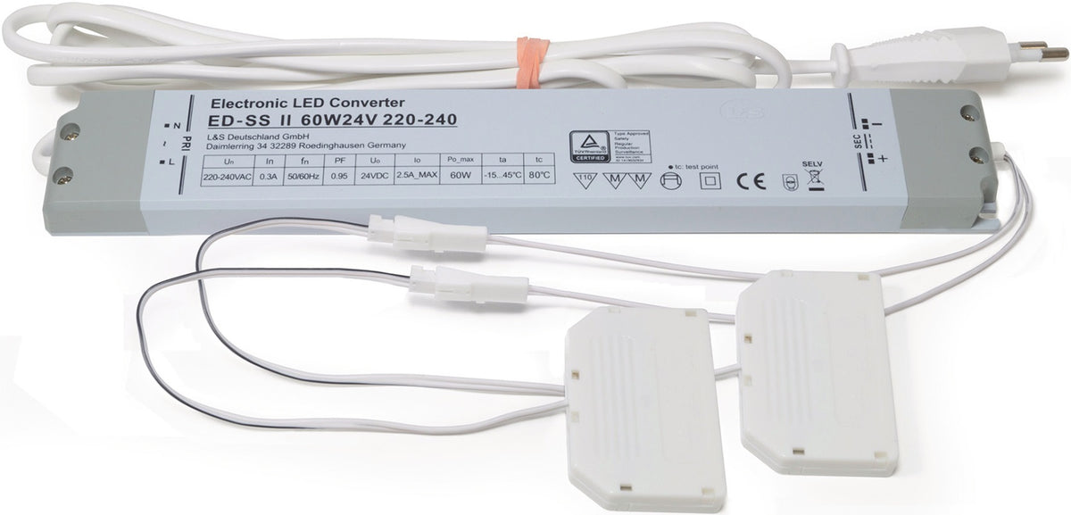 L&S LED-Konverter 230 V auf 12 V, 15 W, 6-fach Verteiler für Möbelbeleuchtung