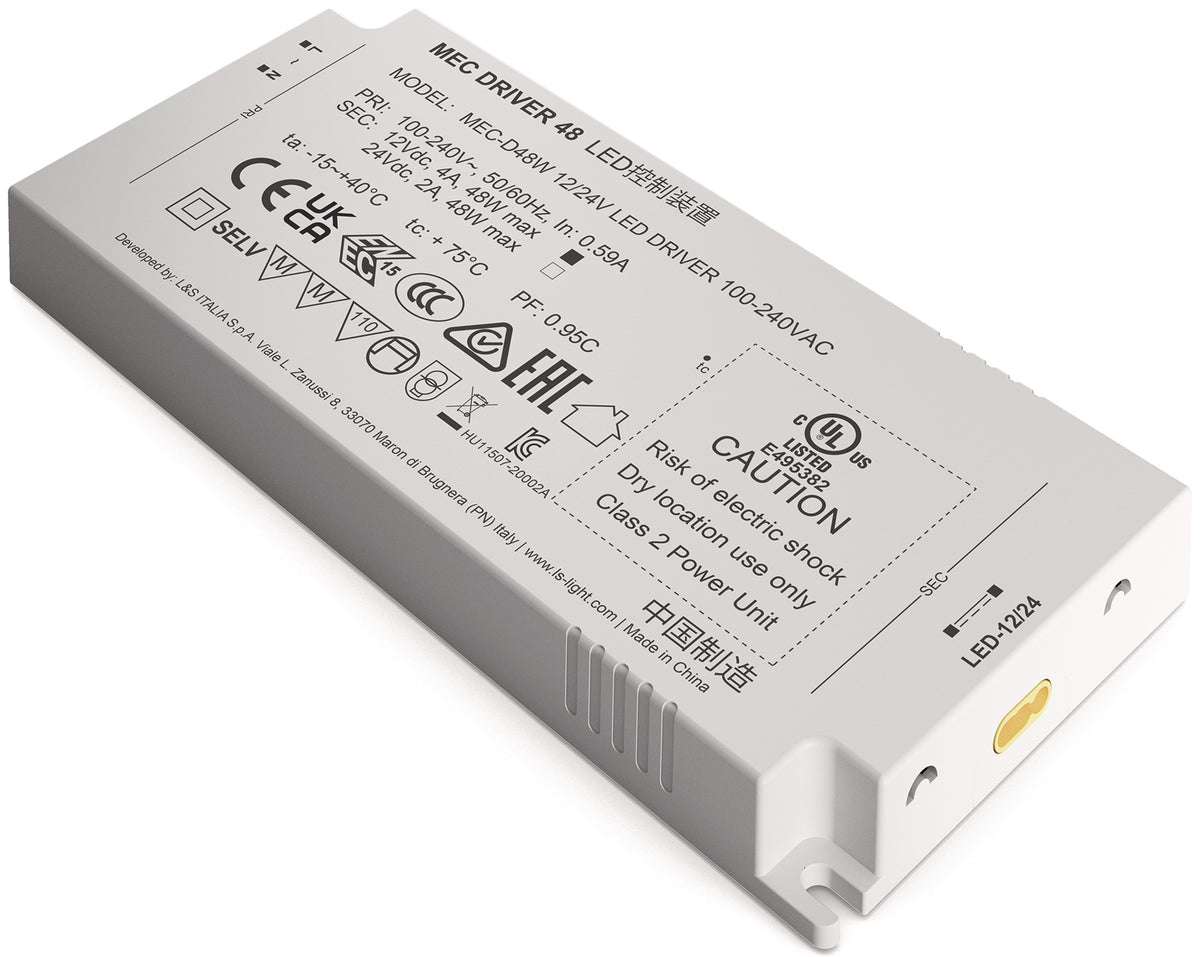 L&S LED Konverter 18 W, 100–240 V AC auf 12 + 24 V DC, IP20, dimmbar