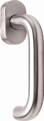 DENI Fenstergriff Edelstahl matt U-Form 20-40 mm – 7 mm Vierkant, 43 mm Lochabstand