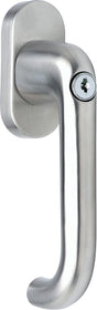 DENI Fenstergriff Edelstahl matt, verschließbar, U-Form, 20-40 mm Stiftvorstand