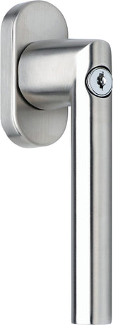 DENI Fenstergriff Edelstahl matt, verschließbar, U-Form, 20-40 mm Stiftvorstand
