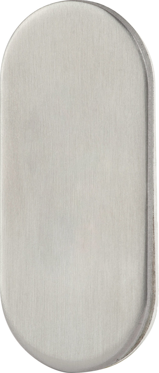 HERMAT Kleberosette oval Edelstahl matt 33 x 74 mm selbstklebend für Rahmentüren