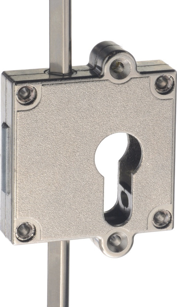 JUNIE Drehstangenschloss System PZ 40 mm – vernickelt, für Profilzylinder, umstellbar