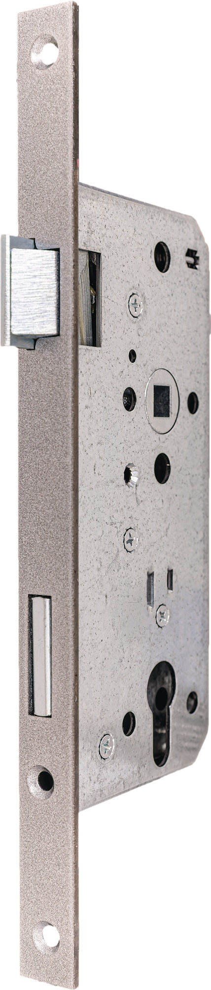 Haustür-Einsteckschloss PZW 22/65/92/10 mm DIN links silber kantig von BEYER+MÜLLER