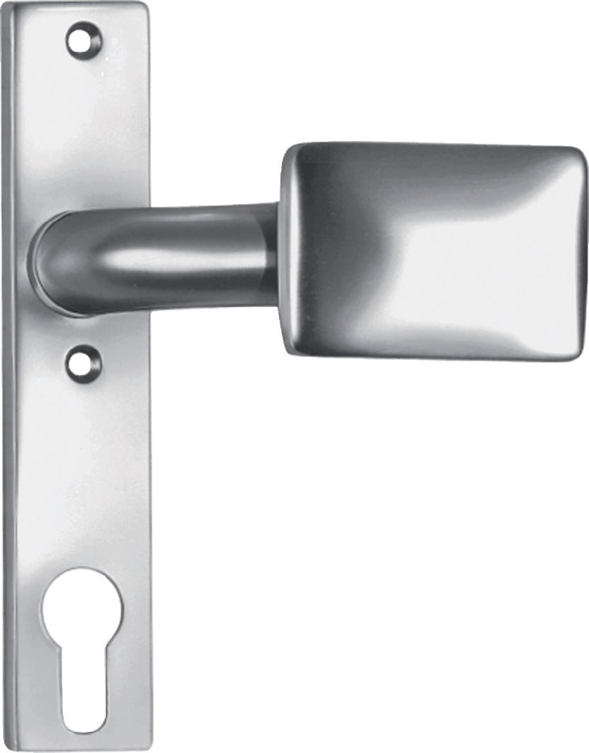 AMF Türknopf-Kurzschild 486Z fest silberfarbig Leichtmetall Vierkant 8 mm DIN links/rechts