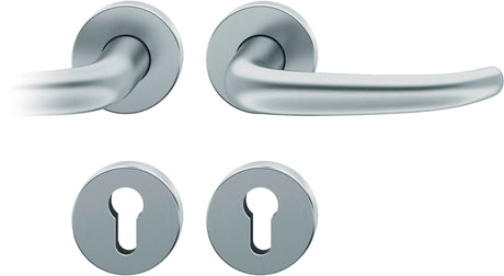 FSB Rosettengarnitur 12 1023 Alu naturfarbig U-Form DIN L/R Drückergarnitur mit Knopf
