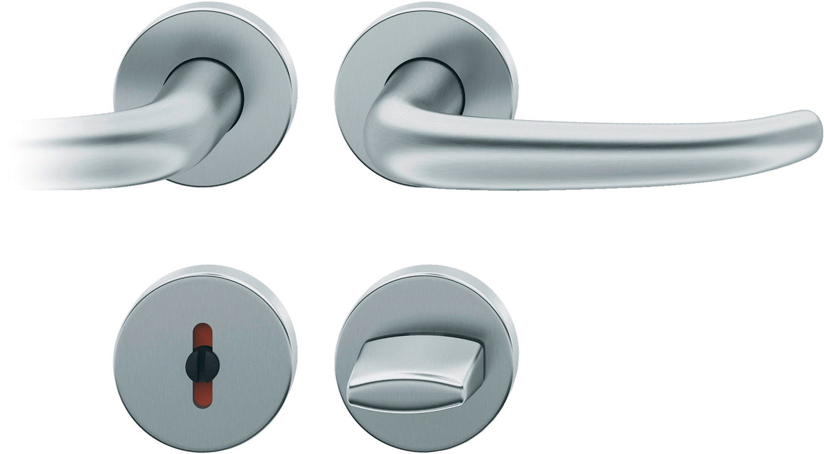 FSB Rosettengarnitur 12 1023 Alu naturfarbig U-Form DIN L/R Drückergarnitur mit Knopf