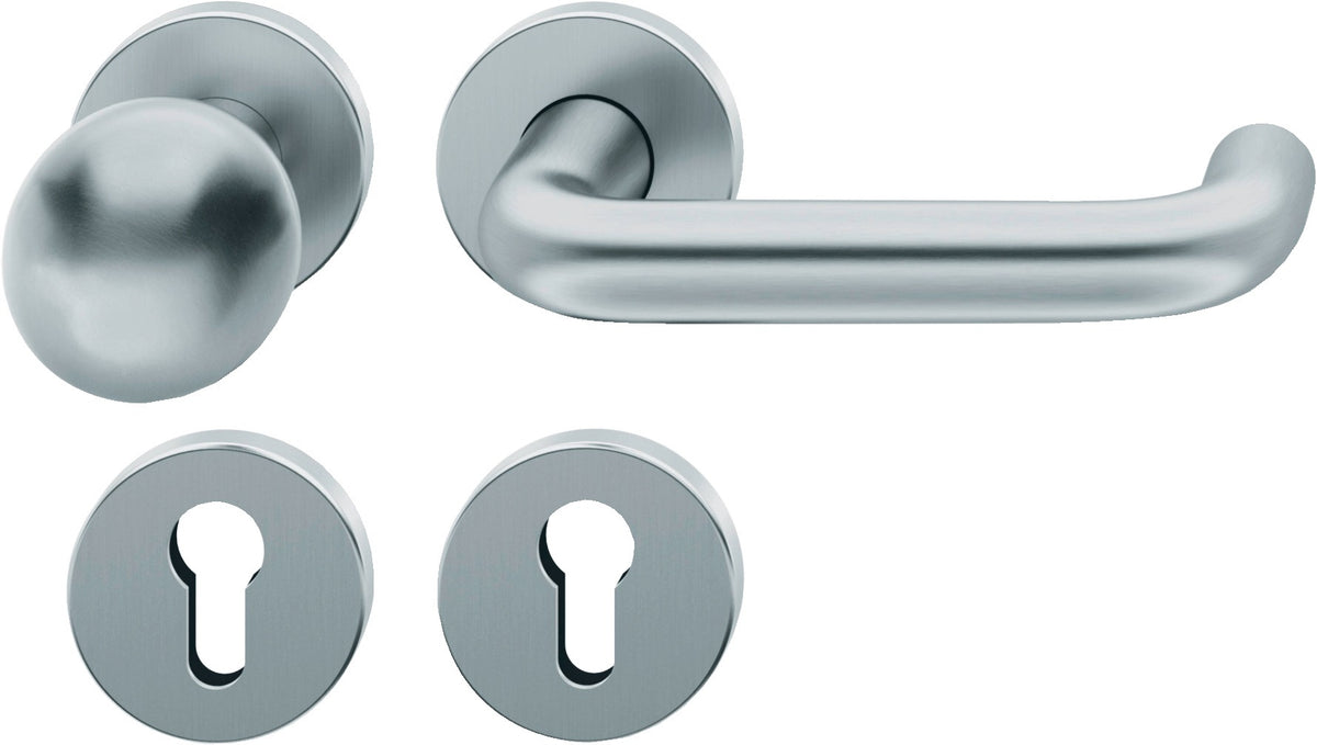 FSB Rosettengarnitur 12 1070 Aluminium U-Form DIN L/R mit Knopf – ASL-Technik