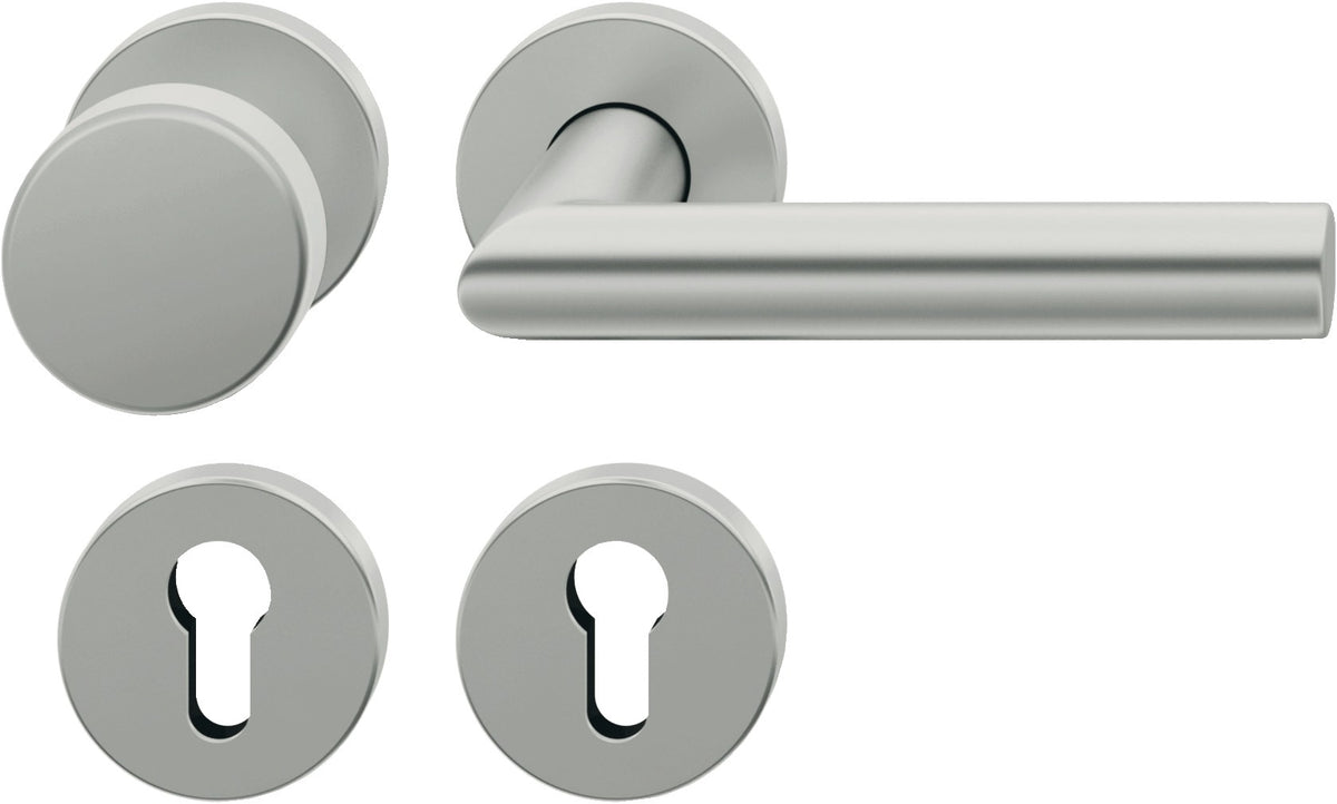 FSB Rosettengarnitur 12 1076 Alu naturfarbig F1 – DIN L/R, ASL-Technik, Wechselgarnitur