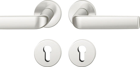 FSB Rosettengarnitur 12 1267 Aluminium DIN L/R mit Knopf – Wechselgarnitur
