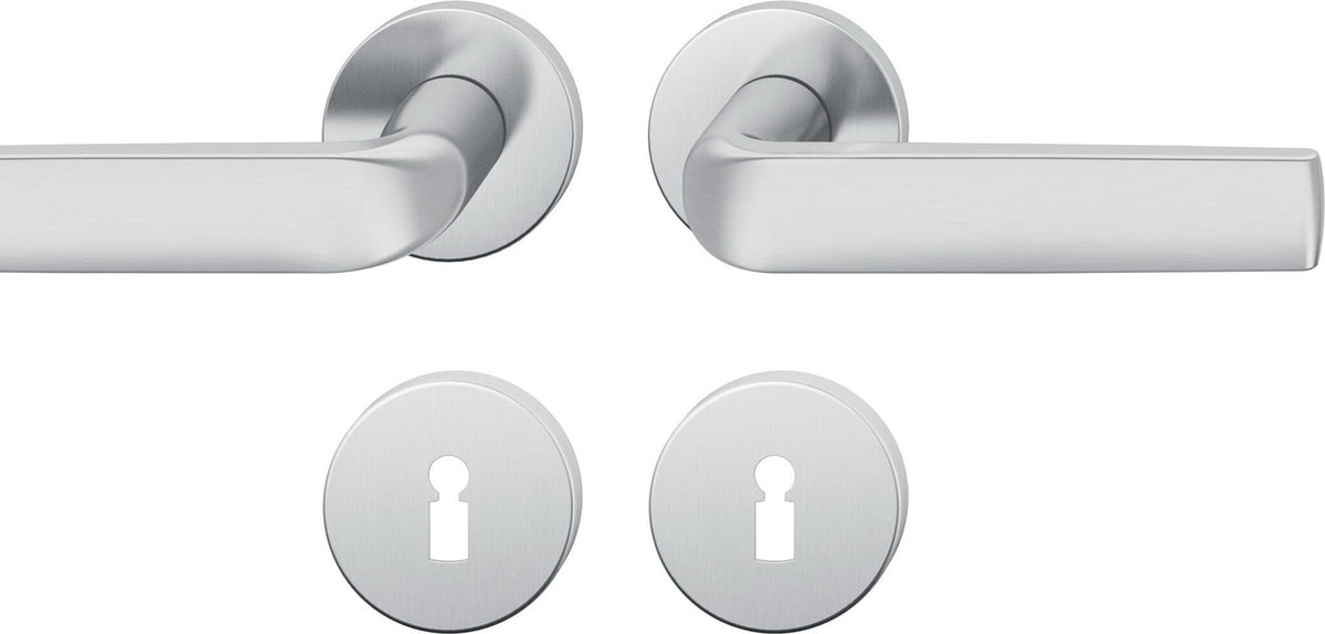 FSB Rosettengarnitur 12 1267 Aluminium DIN L/R mit Knopf – Wechselgarnitur