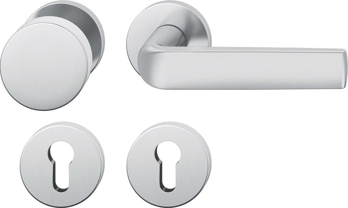 FSB Rosettengarnitur 12 1267 Aluminium DIN L/R mit Knopf – Wechselgarnitur