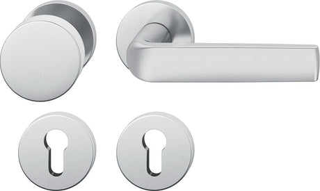 FSB Rosettengarnitur 12 1267 Aluminium DIN L/R mit Knopf – Wechselgarnitur