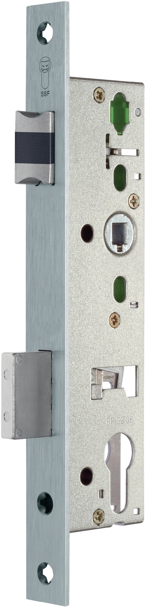 SSF Rohrrahmen-Einsteckschloss PZW 24/40/92/8 mm DIN L/R Stahl matt chromatiert
