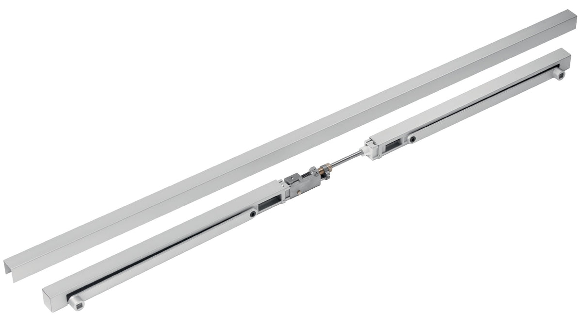 dormakaba Gleitschiene GSR/VL für TS 93 B – Schließfolgeregler weiß 9016, Bandseite, 2500–3200 mm