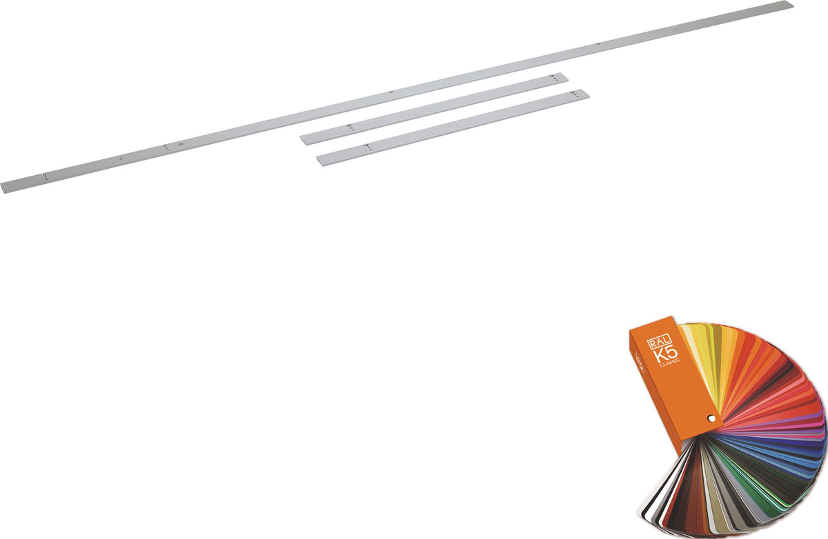 DORMAKABA Montageplatten-Set für Gleitschiene G-SR flach, weiß 9016, bandseitige Montage