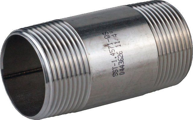SPRINGER Rohrdoppelnippel EN 10226-1 NPS 2 Zoll 100mm – Edelstahl 1.4404/TP316L