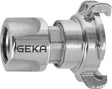 GEKA plus Übergangsstück Messing verchromt – Klaue und Steckbuchse