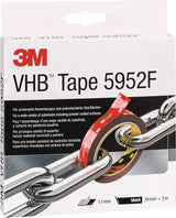 3M VHB Tape 5952F Montageband, schwarz, 19 mm x 3 m, Acrylschaum, hohe Haftung