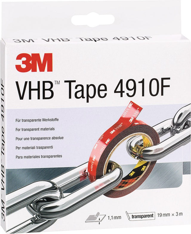 3M VHB Tape 4910F Montageband, transparent, 19 mm x 3 m, Rolle