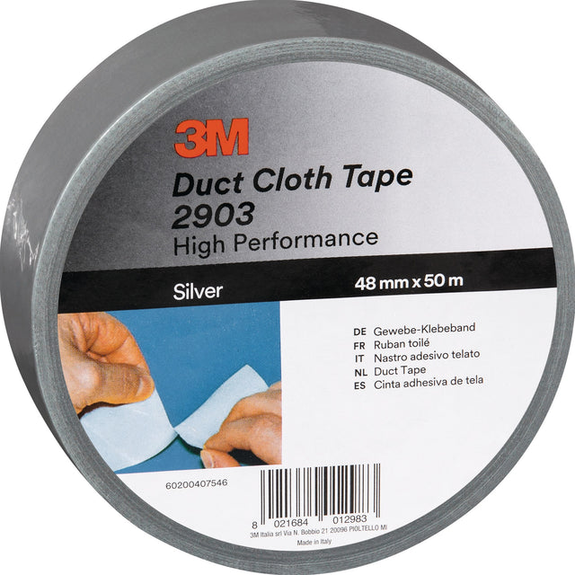 3M Scotch® 2903 Gewebeband silber 48 mm x 50 m – PE-beschichtet, reißfest, 24 Rollen