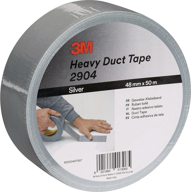 3M Scotch® 2904 Gewebeband silber 48 mm x 50 m – Schwerlast-Klebeband für Wartung & Bündelung