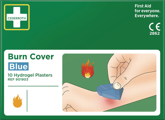 CEDERROTH Burn Cover Hydrogel Pflaster – 10 Stück, wasserdicht & steril für Verbrennungen