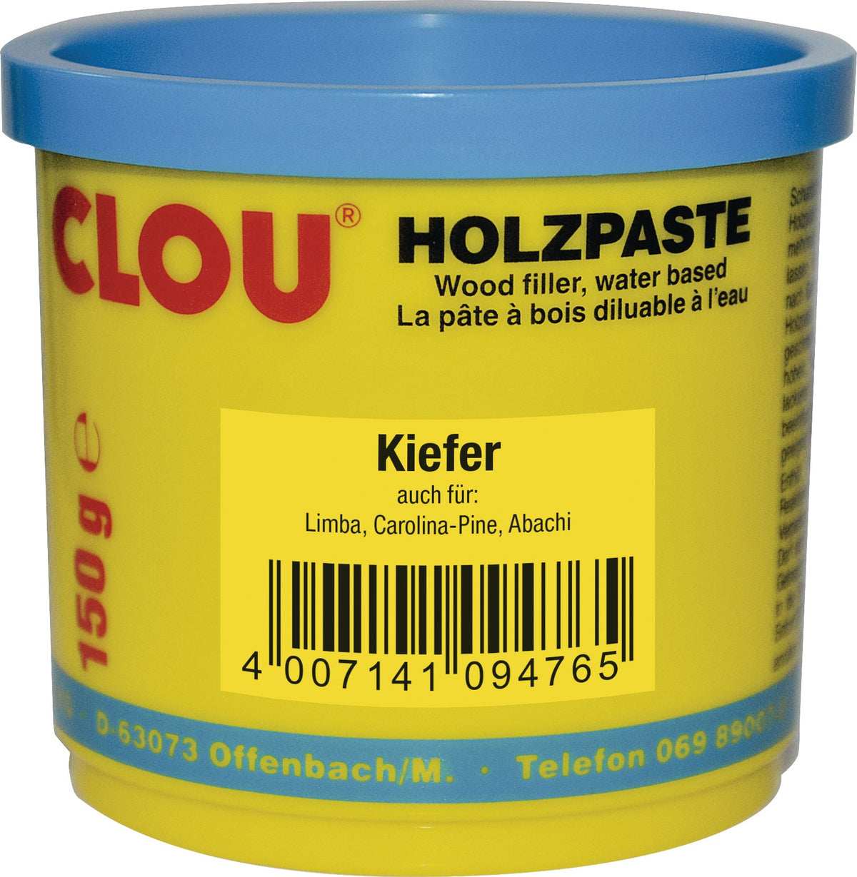CLOU Holzpaste Farbe 01 natur 150g Dose – Wasserverdünnbar & Trittfest