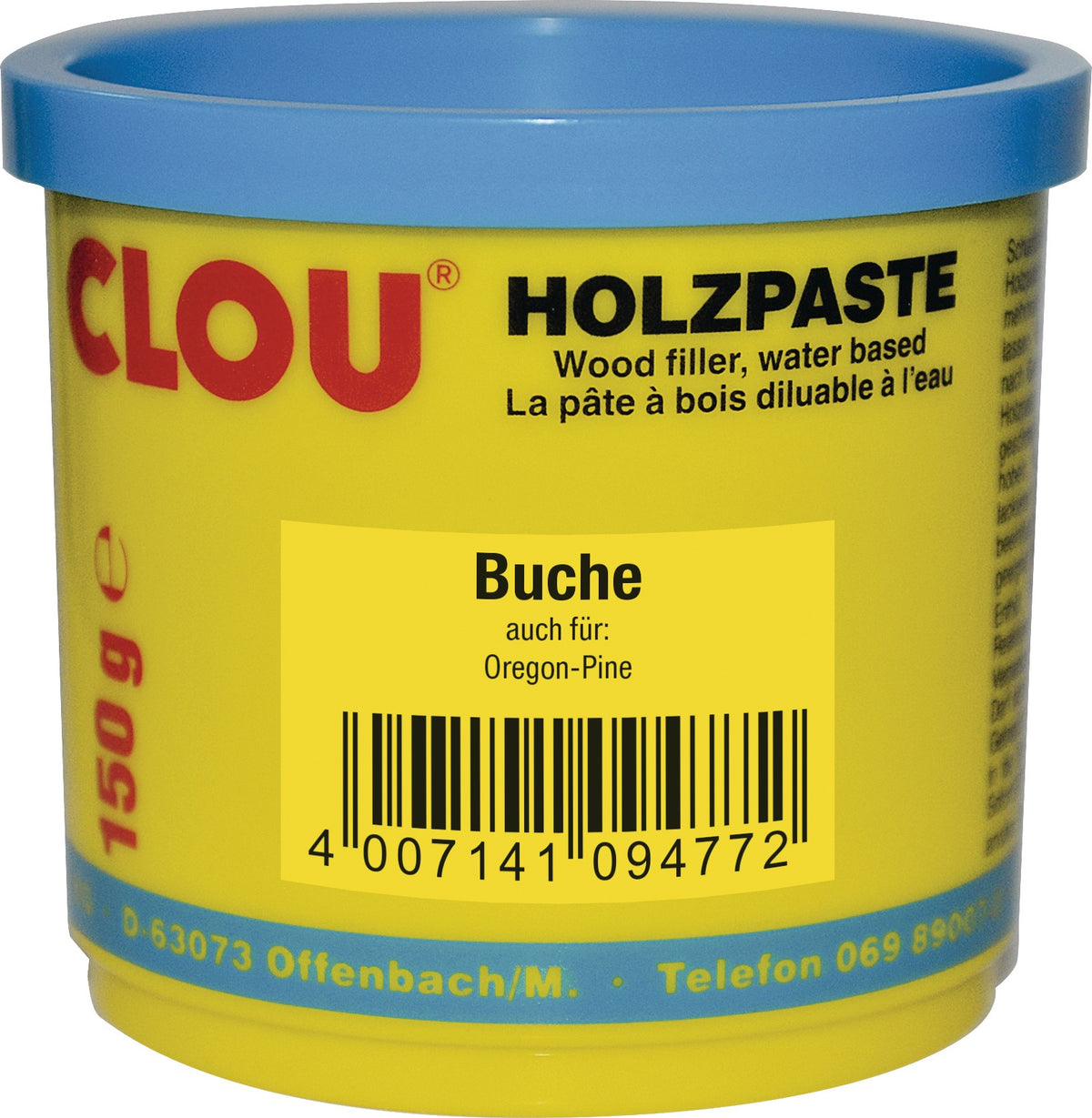 CLOU Holzpaste Farbe 01 natur 150g Dose – Wasserverdünnbar & Trittfest