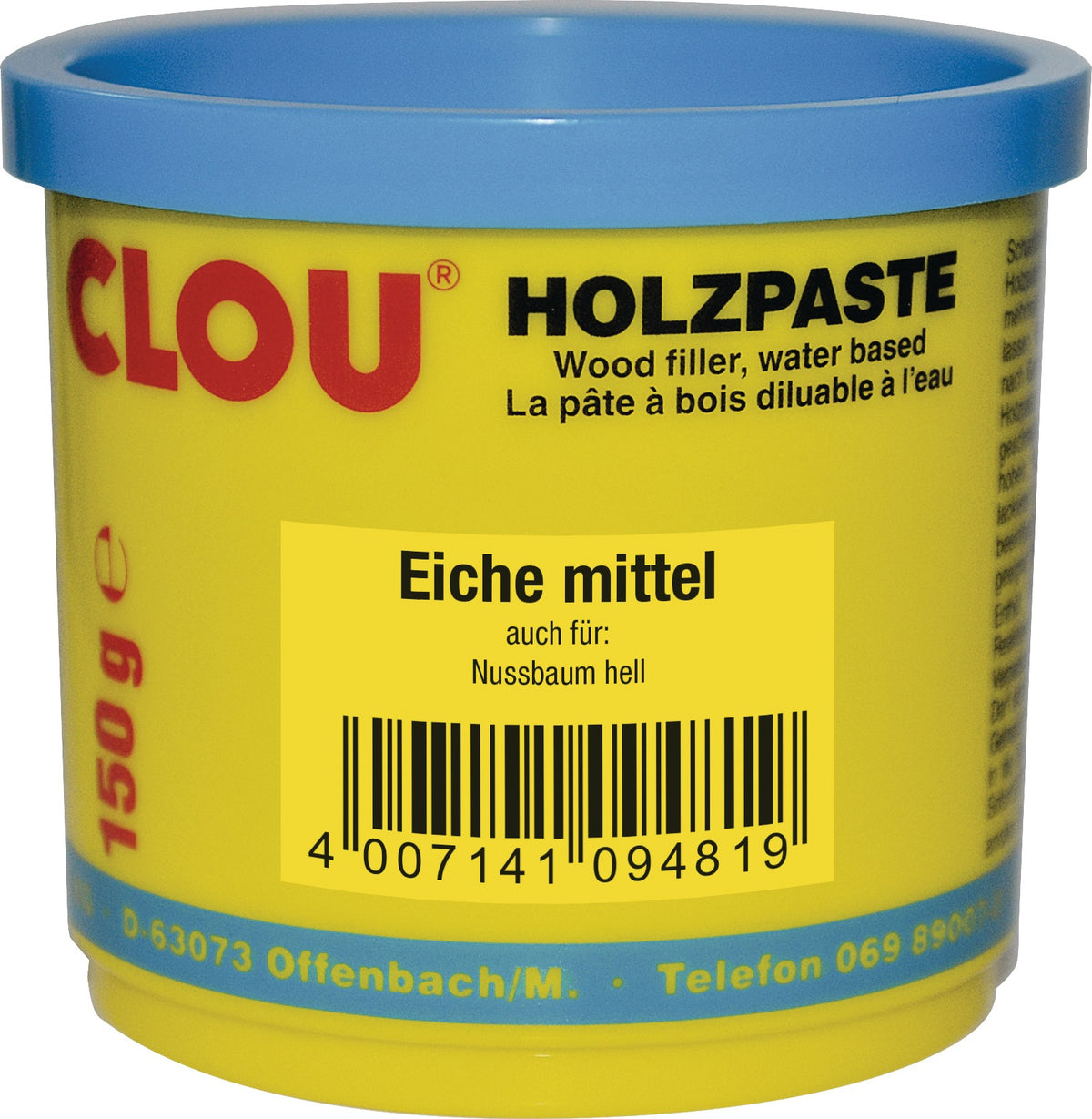CLOU Holzpaste Farbe 01 natur 150g Dose – Wasserverdünnbar & Trittfest
