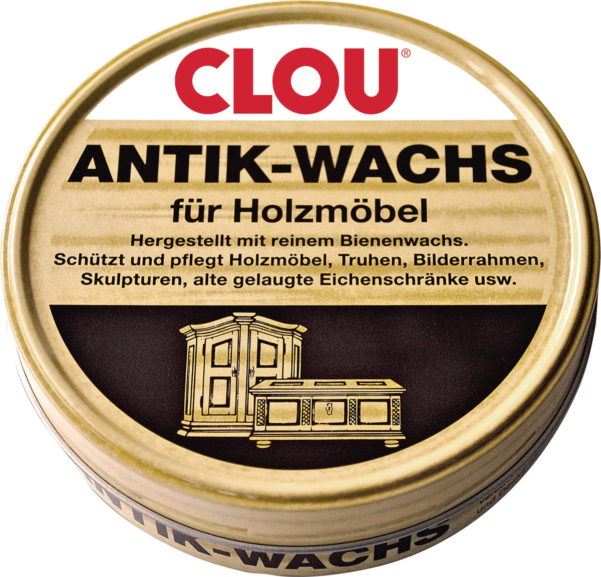 CLOU Antikwachs fest natur 200 ml Dose – Holzpflege für Skulpturen & Schnitzereien