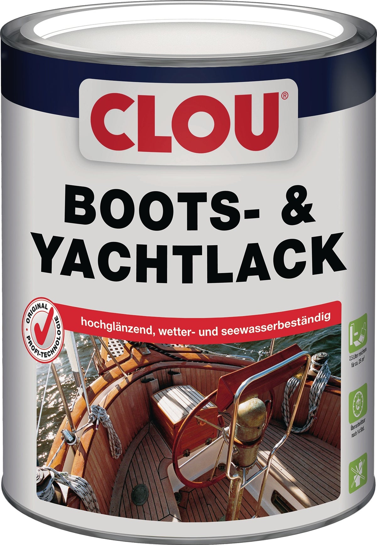 CLOU Boots- und Yachtlack farblos glänzend 0,75 l – Seewasserfest & Witterungsbeständig, 3er-Pack