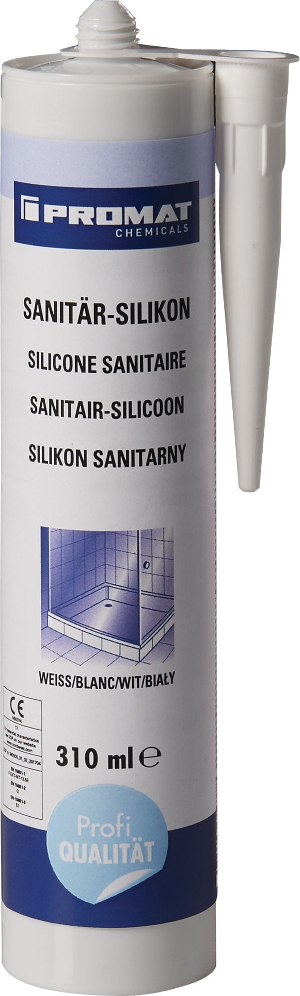 PROMAT CHEMICALS Sanitär-Silikon transparent 310 ml Kartusche – acetatvernetzend