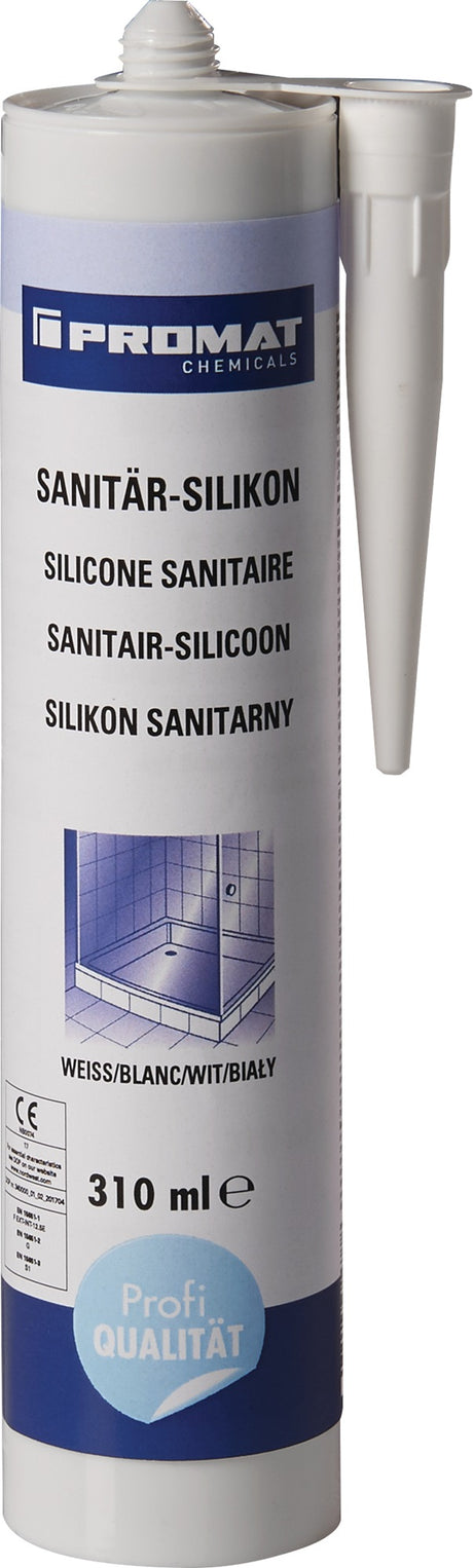 PROMAT CHEMICALS Sanitär-Silikon transparent 310 ml Kartusche – acetatvernetzend