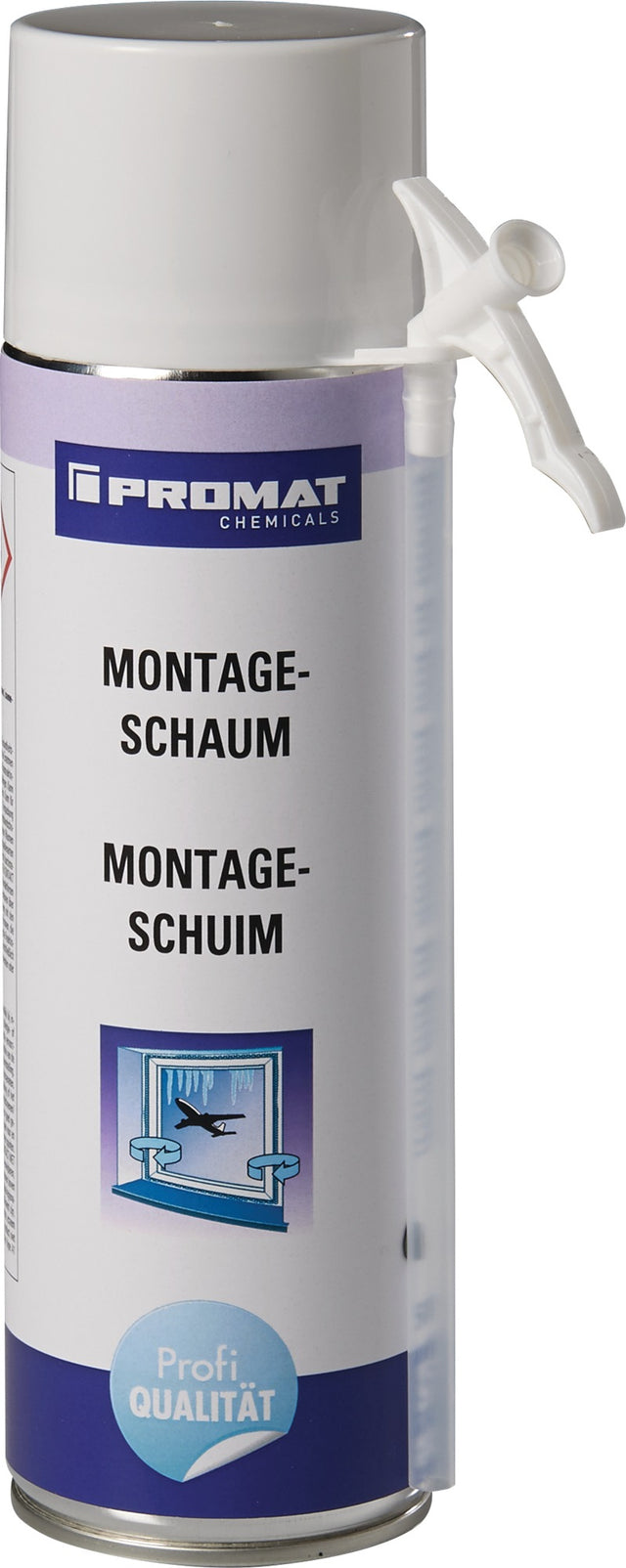 PROMAT CHEMICALS 1K-Montageschaum B2 champagner 500 ml – 12 Dosen mit Einweghandschuhen